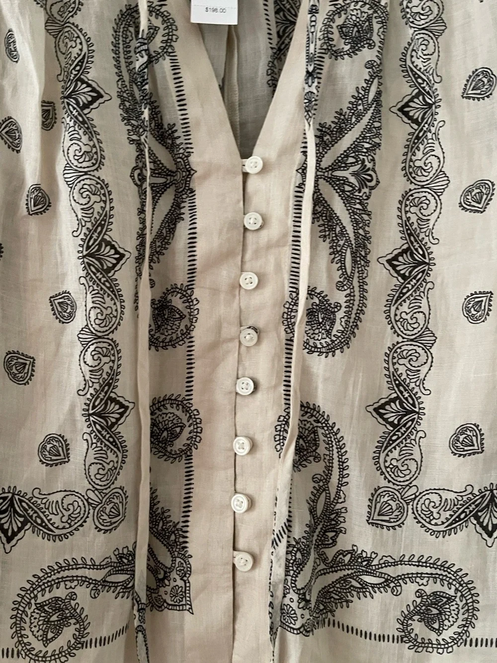 J.Crew Popover top in bandana-print ramie size M